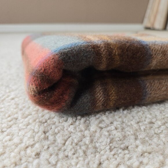 NWOT Antique Stewart Tartan Wool Scarf Oversized with Fringe - Picture 10 of 12